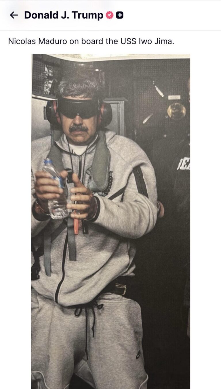 கைவிலங்கிடப்பட்ட மடூரோவின் படம் ட்ரம்பினால் வெளியீடு மின்னல் வேக கைது நடந்தது எப்படி?